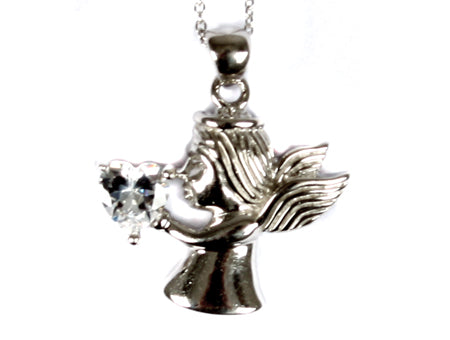 A White Cubic Zirconia Angel Pendant