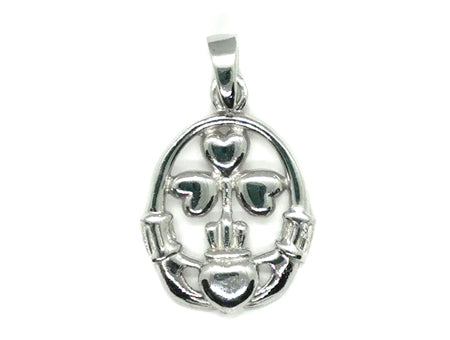 Shamrock Claddagh Pendant