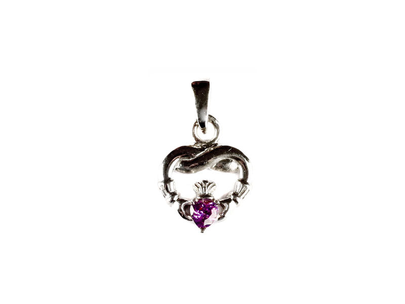 Claddagh June BirthStone Silver Pendant