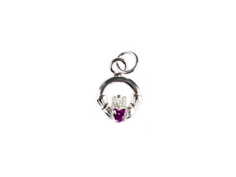 Claddagh June BirthStone Pendant Rodium