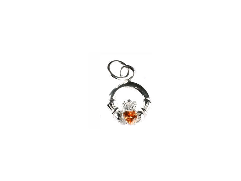 Claddagh November  BirthStone Pendant Rodium