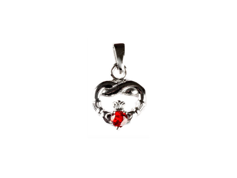 Claddagh January BirthStone Silver Pendant