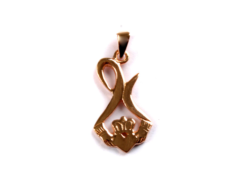 Claddagh Rose Plated Silver Pendant