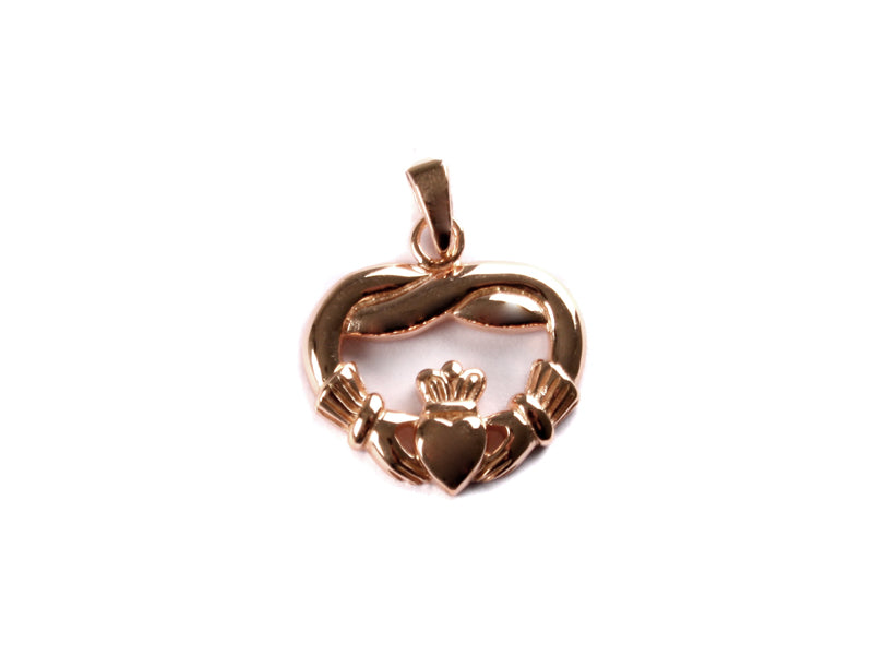 Claddagh Rose Plated Silver Pendant