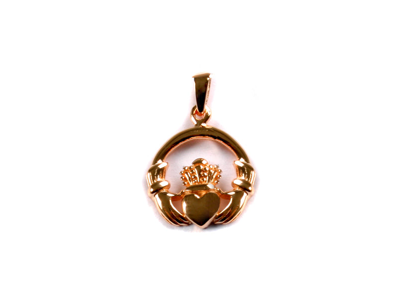 Claddagh Rose Plated Silver Pendant