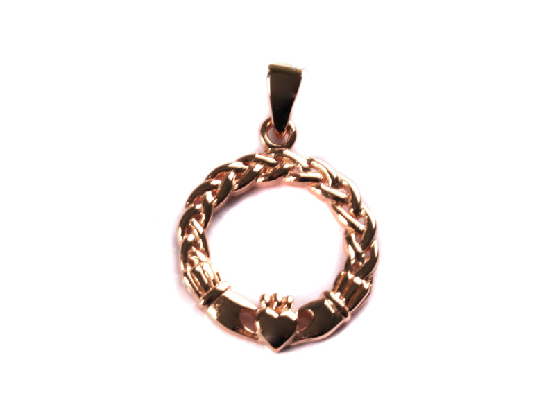 Claddagh Rose Plated Silver Pendant