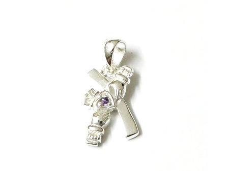 Claddagh Silver Pendant (Amethyst)