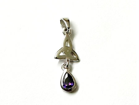 Trinity Knot February Birthstone Amethyst Cz Earring.