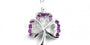 Silver Shamrock Pendant With Amethyst Cubic Zirconia Stones