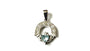 Claddagh Silver Pendant (Aquamarine)