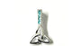 Aquamarine Cz stone set Silver Trinity Knot Pendant