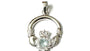 Claddagh Silver Pendant (Aquamarine)