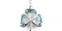 Silver Shamrock Pendant With Aquamarine Cubic Zirconia Stones