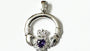 Claddagh Silver Pendant (Light Amethyst)