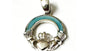 Claddagh Silver Blue MOP Pendant