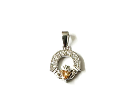 Claddagh Silver Pendant (Champagne)
