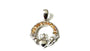 Claddagh Silver Champagne November BirthStone Pendant