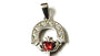Claddagh Silver Pendant (Garnet)
