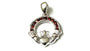 Claddagh Garnet Cz January BirthStone Pendant