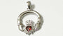 Claddagh Silver Pendant (Garnet)