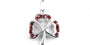 Silver Shamrock Pendant with Garnet Red Cubic Zirconia Stones