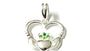 Claddagh Silver Pendant (Emerald)