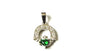 Claddagh Silver Pendant (Emerald)