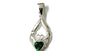 Claddagh Silver Pendant (Emerald)
