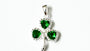 Celtic Silver Emerald Green Cz Stone set Shamrock Pendant
