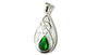 Celtic Emerald Green Cz stone set Silver Pendant