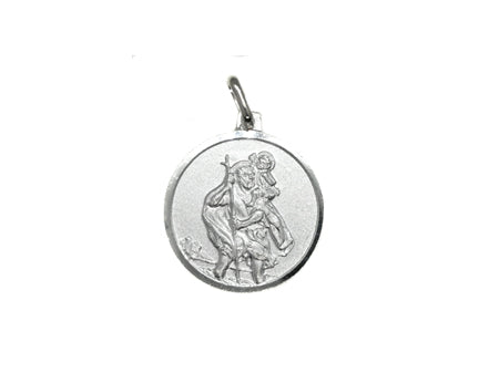 St Christopher’s Large Silver Matt Finish Medal