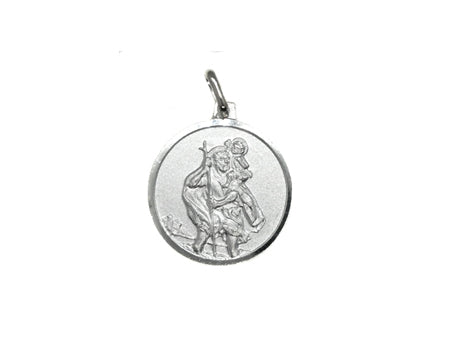 St Christopher’s Large Silver Matt Finish Medal