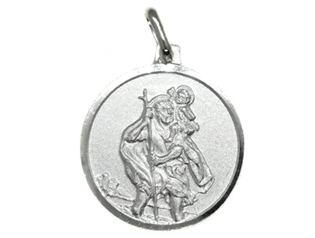 St Christopher’s X Large Silver Matt Finish Medal