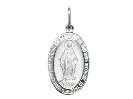 Large Silver Matt Finish Miraculous Medal