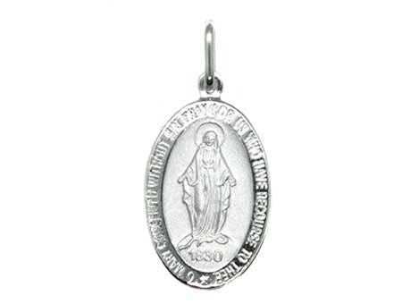 Large Silver Matt Finish Miraculous Medal