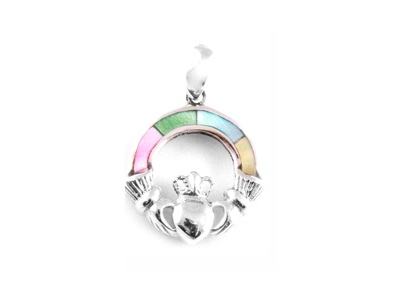 Claddagh Silver Multi MOP Pendant