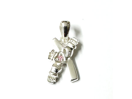 Claddagh Silver Pendant (Pink)