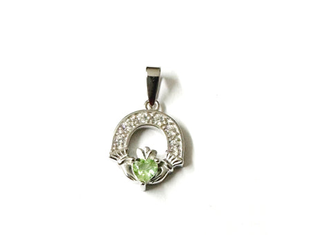 Claddagh Silver Pendant (Peridot)