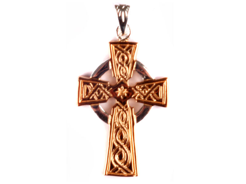 Rose Gold Plated On Silver Cross Pendant