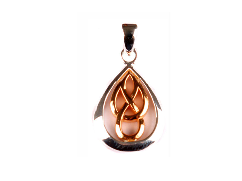 Rose Gold Plated On Silver Pendant
