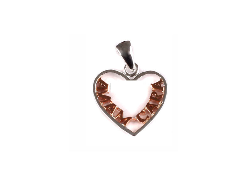 Rose Gold Plated On Silver Pendant