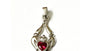 Claddagh Silver Pendant (Ruby)