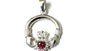 Claddagh Silver Pendant (Ruby)