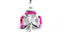 Silver Shamrock Pendant With Ruby Cz Stones