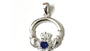 Claddagh Silver Pendant (Sapphire)