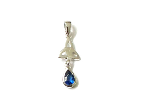 Trinity Knot September Birthstone Sapphire Cz Earring.