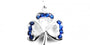 Silver Shamrock Pendant With Sapphire Blue Cubic Zirconia Stones