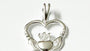 Claddagh Silver Pendant (White)