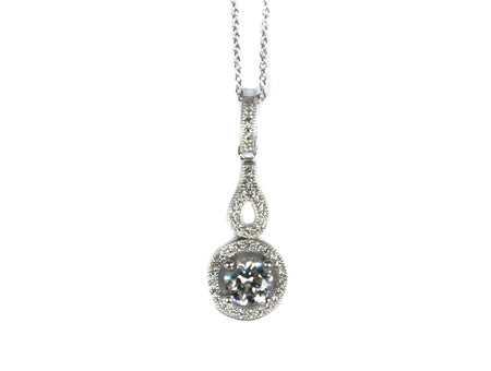A White Cubic Zirconia Pendant & Chain