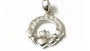 Claddagh Silver White Cz April BirthStone Pendant